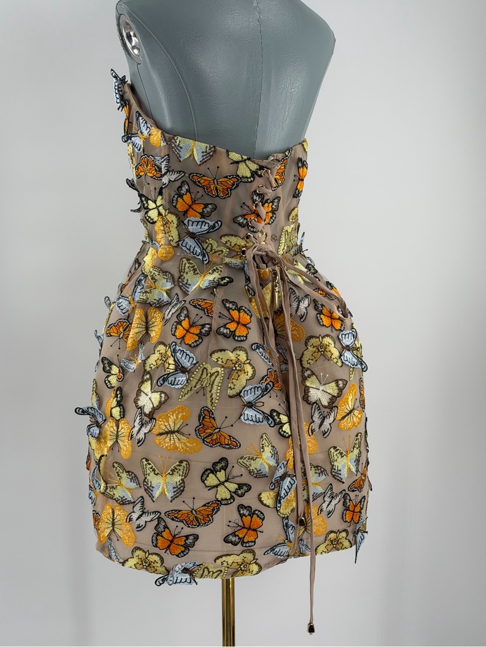 🆕 BRONX & BANCO 🧿 NWOT Bella Butterfly Maraya Strapless Mini Dress, Sz XL US10 - Picture 9 of 17